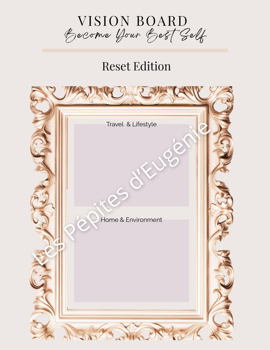 Vision Board Template (3 Pages) – Luxury Edition CHAMPAGNE Aesthetic | Printable Vision Board | Manifestation Template | New Year Reset