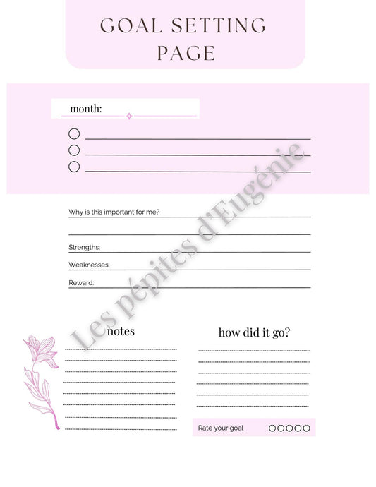 Goal Setting Bundle • Minimalist Daily Goal Planner • New Era Printable • Beige + Pink Versions Included • Instant Download