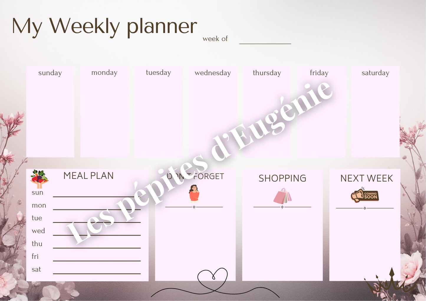 Weekly Planner Mega Pack – 7 Minimalist Weekly & Meal Planners | Printable Family Organizer
