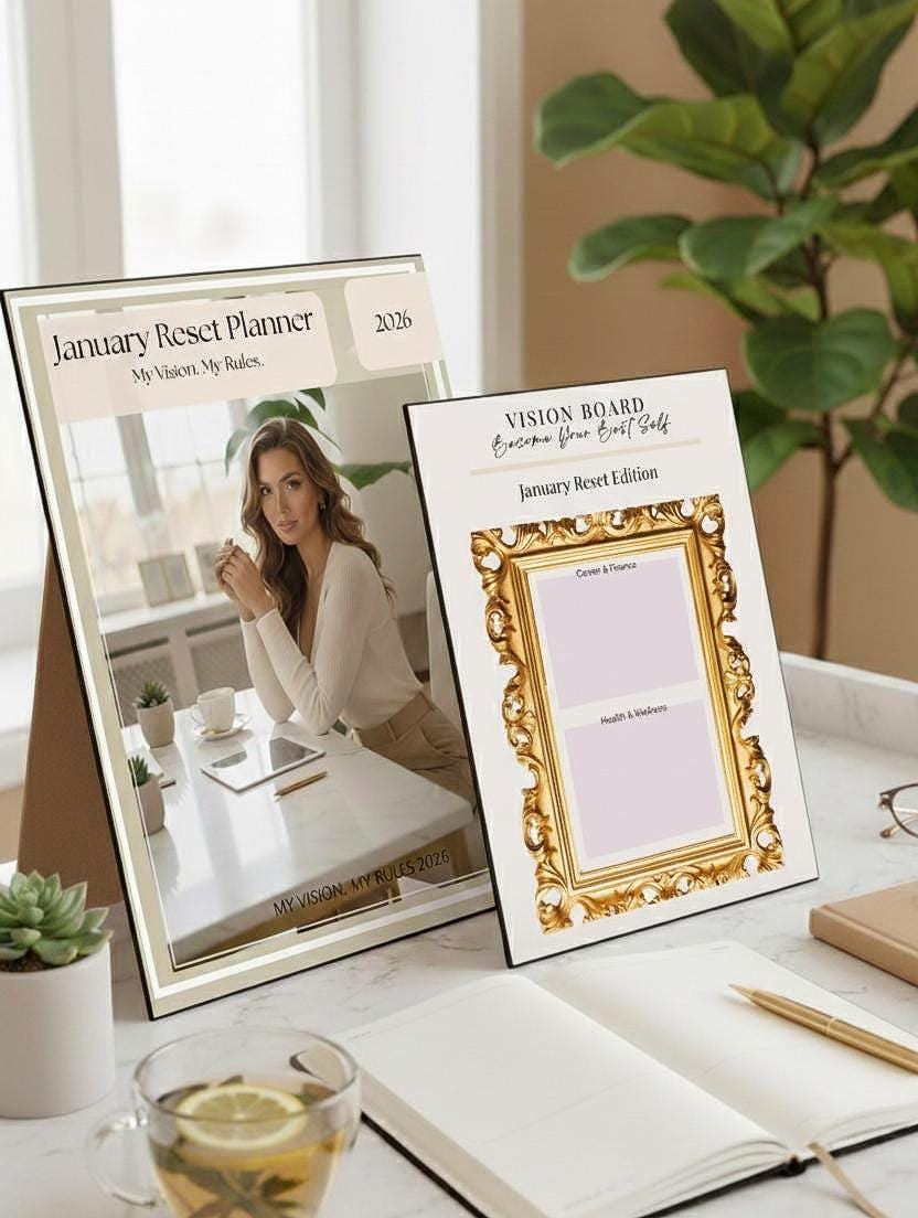 January Reset Planner 2026 – Digital Reset & Goal Setting Planner | Clean Girl Aesthetic