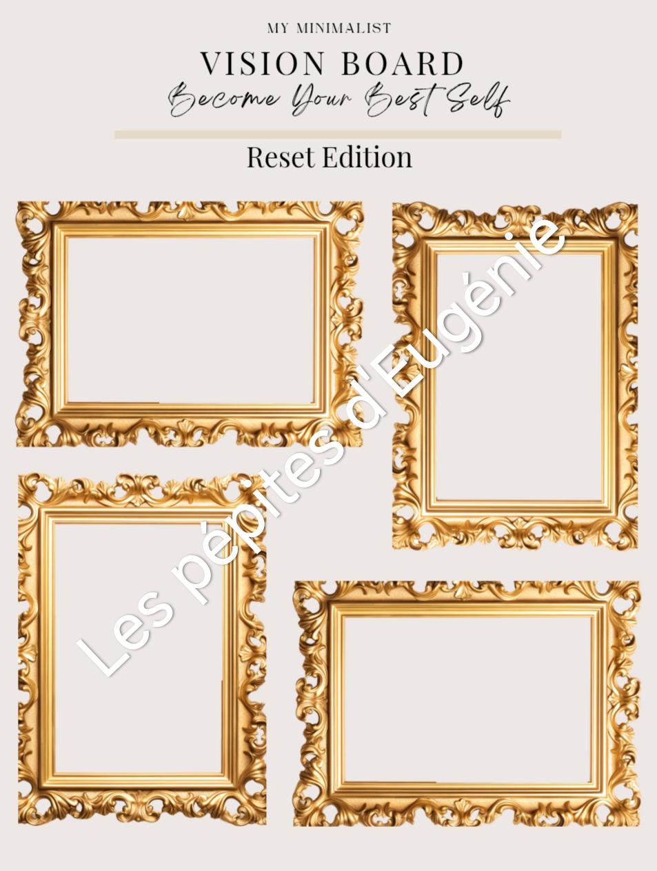 Vision Board Template (1 Page) – Luxury Edition GOLD Aesthetic | Minimalist Printable Vision Board | Manifestation Template | New Year Reset