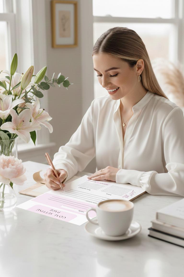 Goal Setting Bundle • Minimalist Daily Goal Planner • New Era Printable • Beige + Pink Versions Included • Instant Download