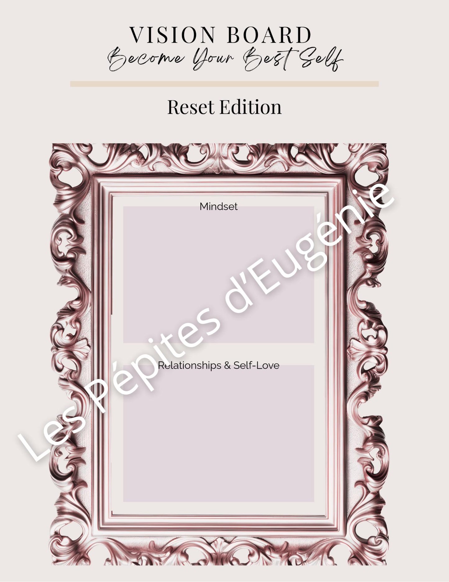 Vision Board Template (3 Pages) – Luxury Edition LIGHT PINK Aesthetic | Printable Vision Board | Manifestation Template | New Year Reset