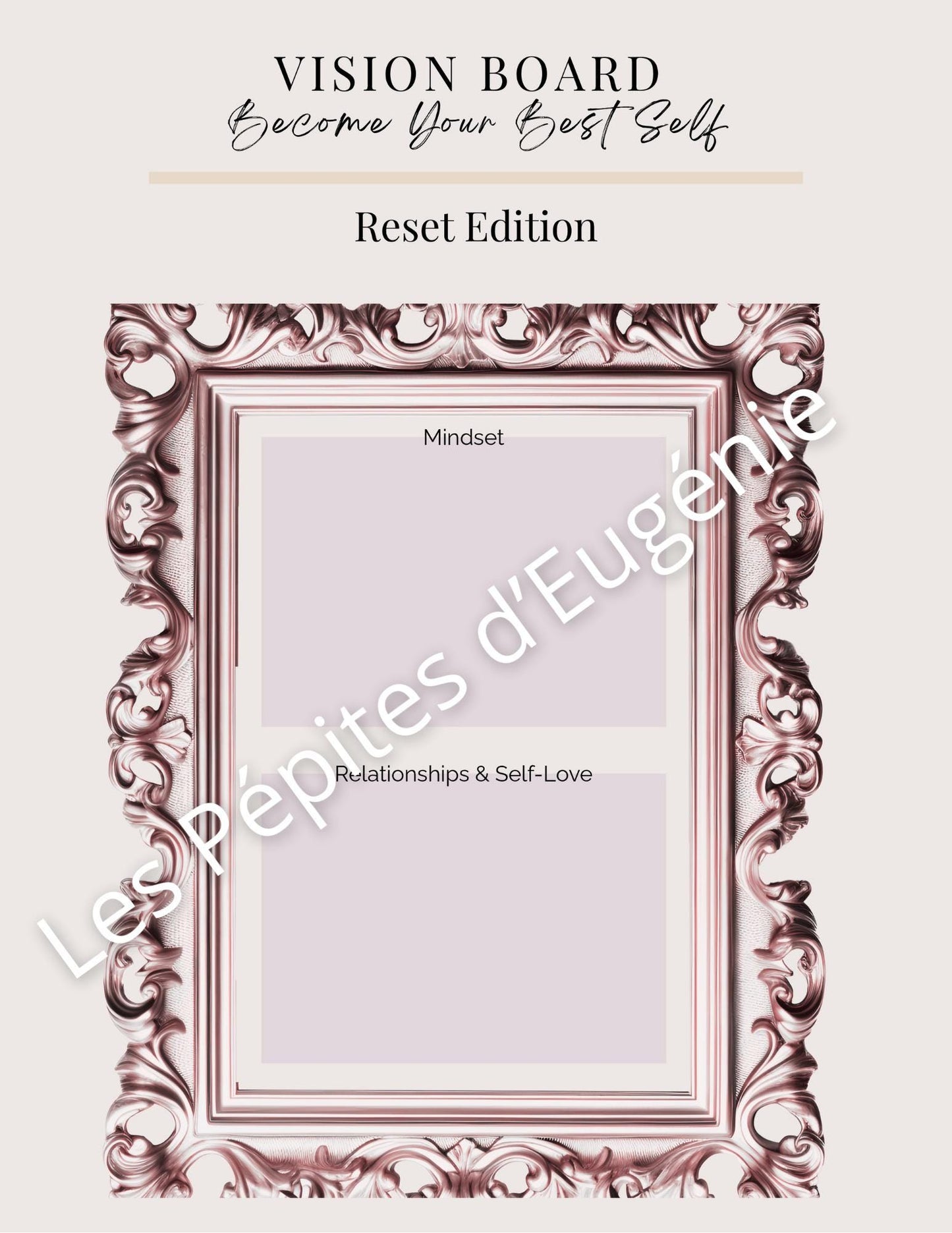 Vision Board Bundle – Pink, Gold & Champagne | New Era - Aesthetic Templates + Free Minimalist Sheet