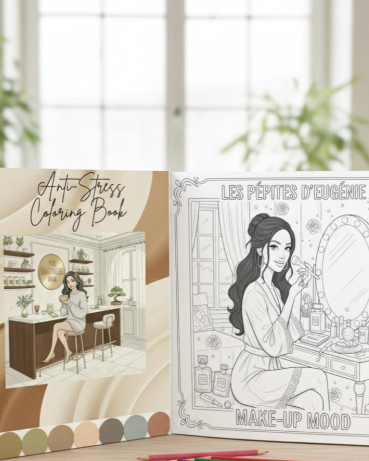 Clean Girl Coloring Book | 12 Feminine Mood Pages | Aesthetic Printable Coloring for Women | Stress-Relief Art PDF