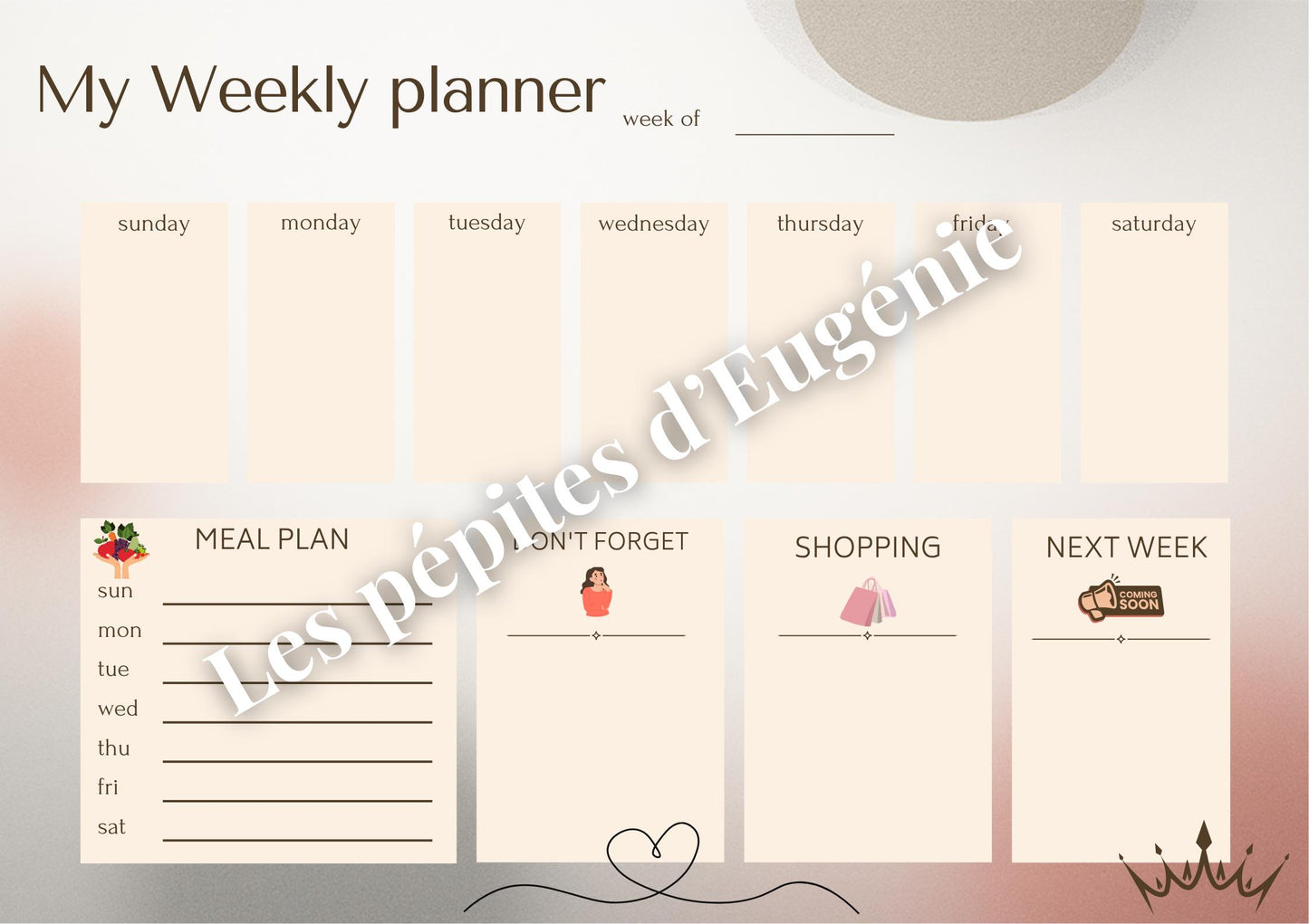 Weekly Planner Mega Pack – 7 Minimalist Weekly & Meal Planners | Printable Family Organizer