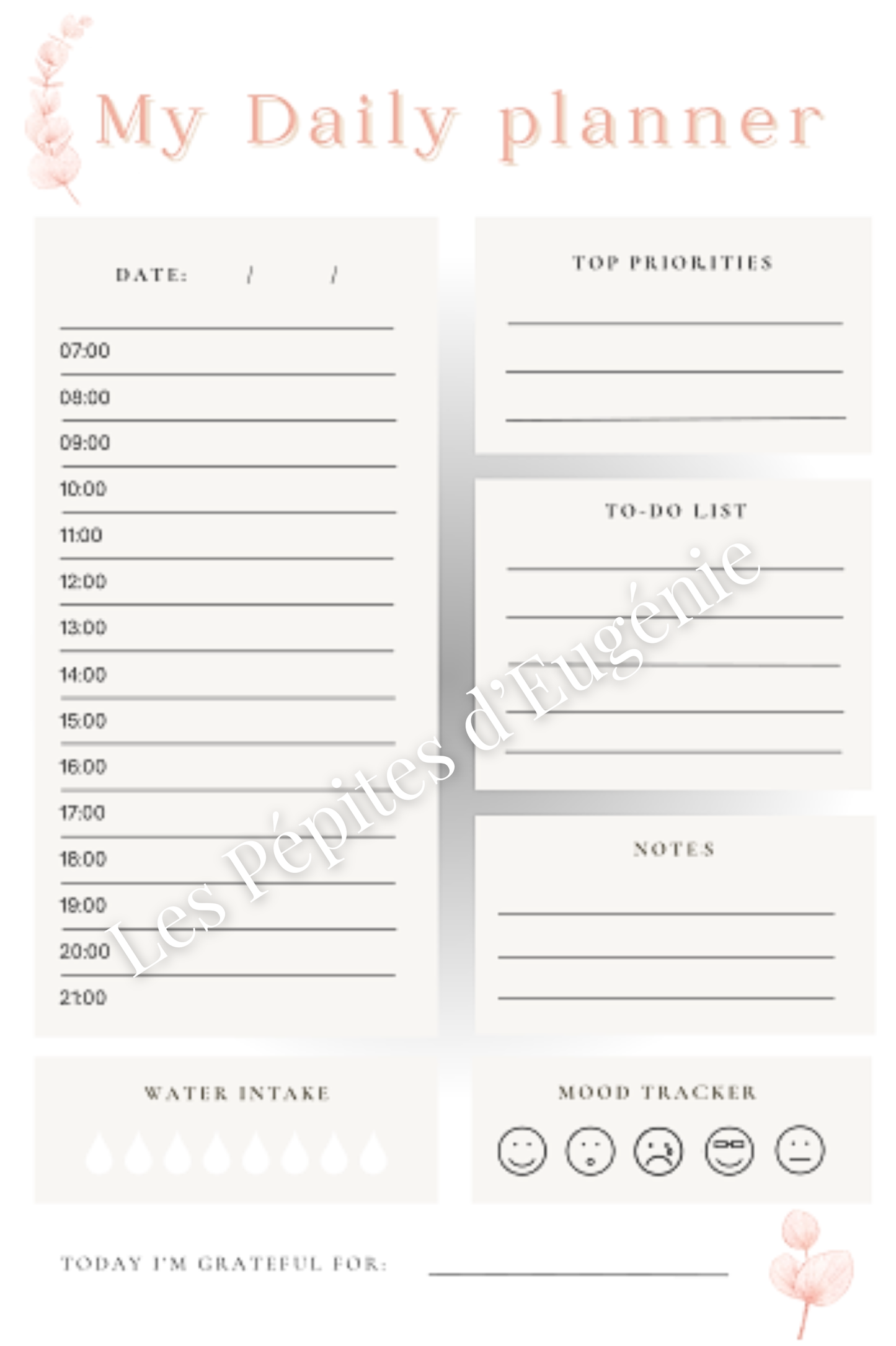 Daily Planner Bundle – Reset Your Day in 5 Minutes | Printable Productivity & Self-Care Planner