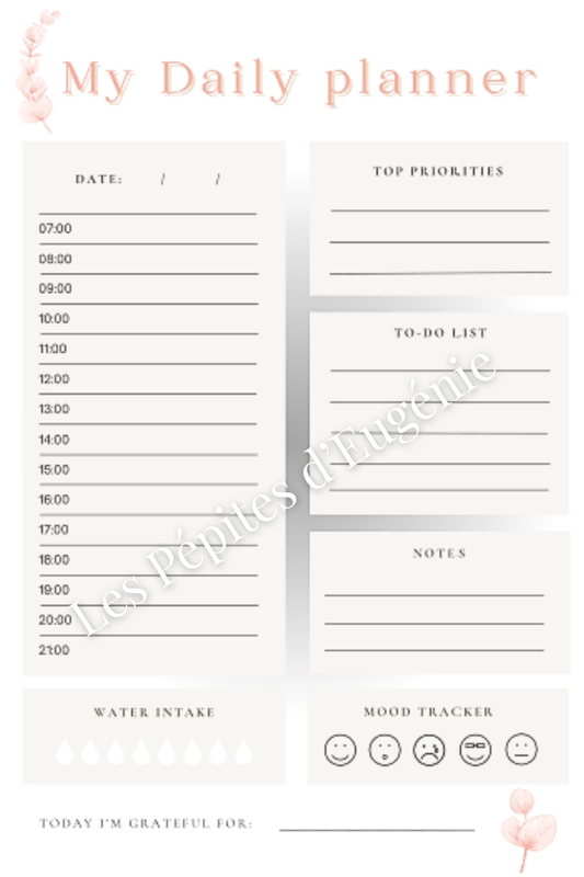 Daily Planner Bundle – Reset Your Day in 5 Minutes | Printable Productivity & Self-Care Planner