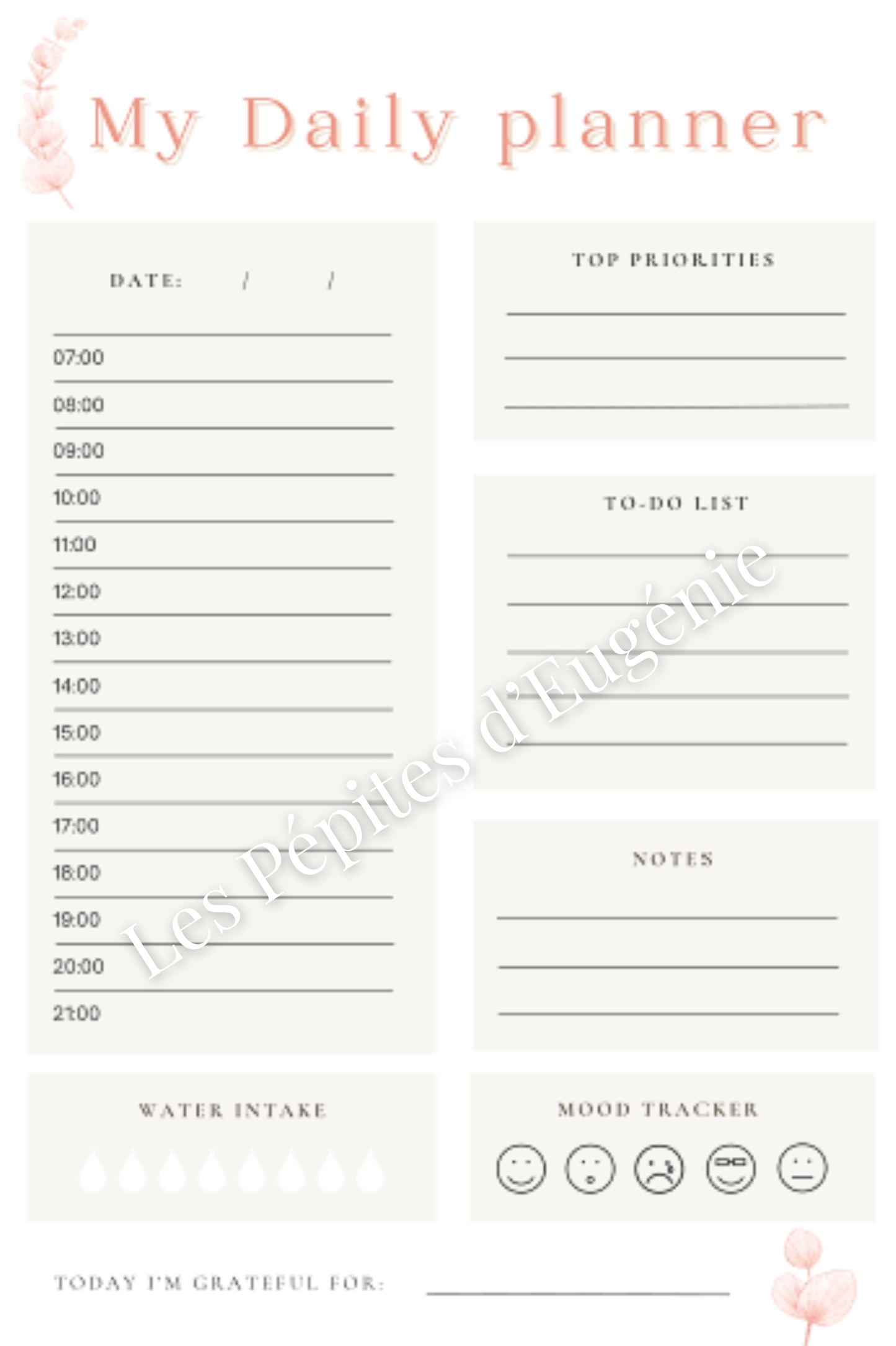 Daily Planner Bundle – Reset Your Day in 5 Minutes | Printable Productivity & Self-Care Planner