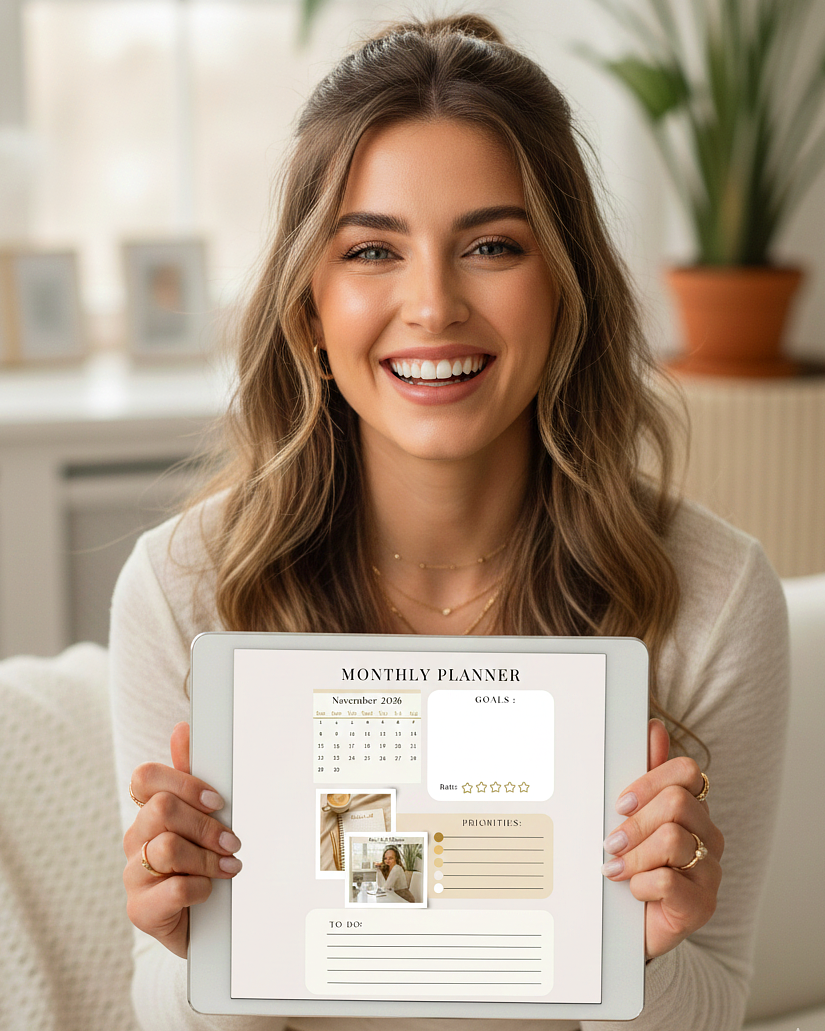 Monthly Planner MEGA Bundle 2026 – Beige, Pink & Sage | Clean Girl Aesthetic Printable (39 Pages)