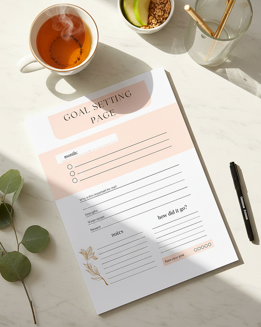 Goal Setting Page BLUSH | Monthly Goals Printable