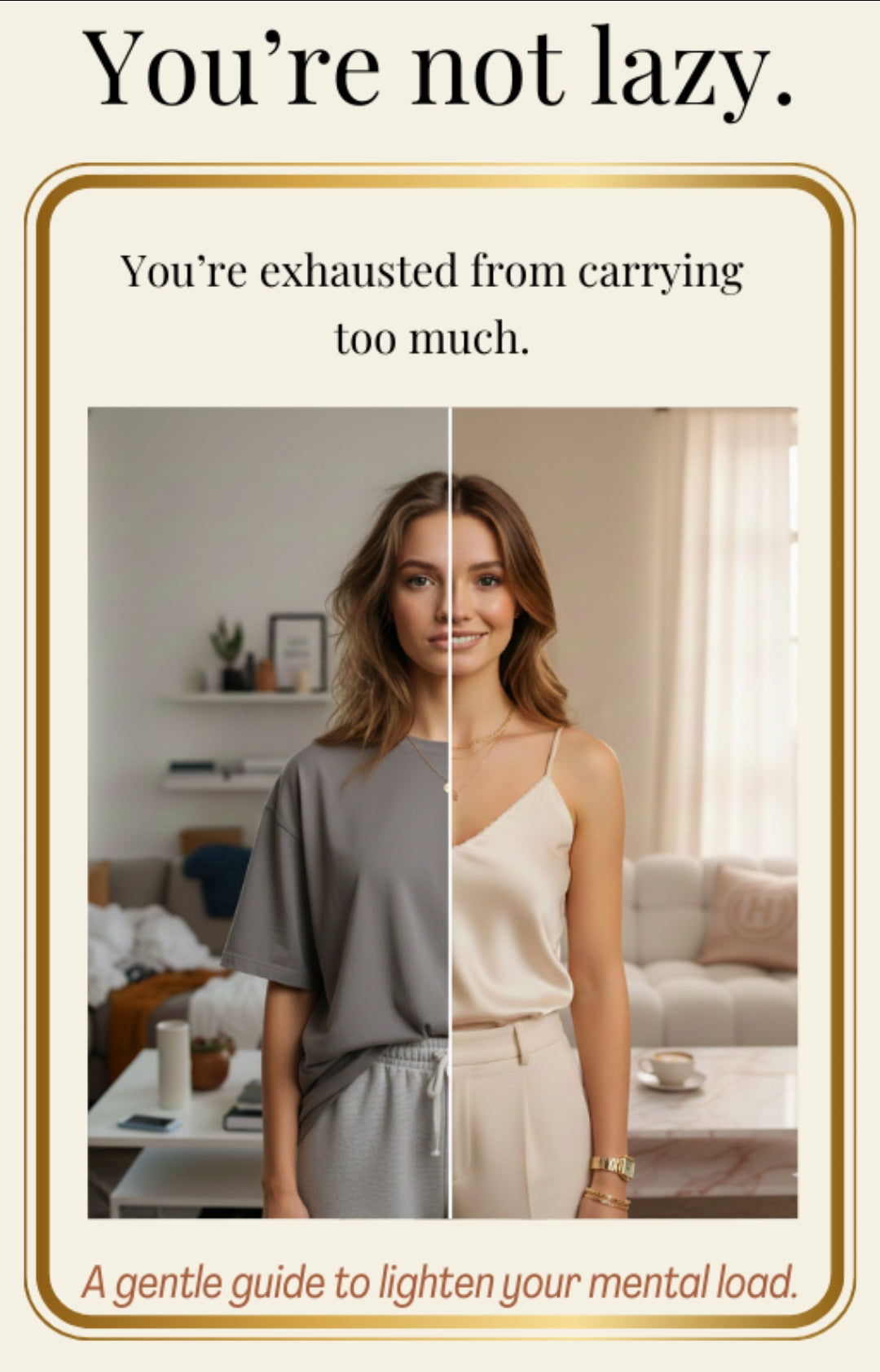 You’re Not Lazy – Mental Load Relief Guide for Overwhelmed Women | Emotional Reset PDF | Gentle Self-Care eBook