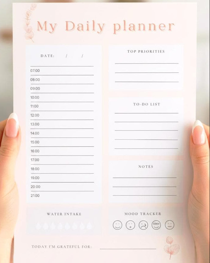 Daily Planner Printable – Pink Edition