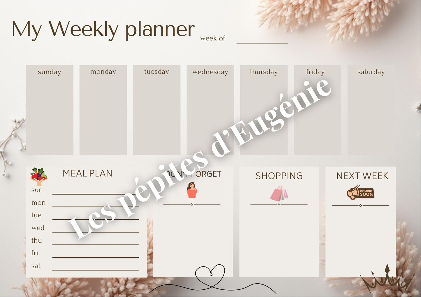 Weekly Planner Mega Pack – 7 Minimalist Weekly & Meal Planners | Printable Family Organizer