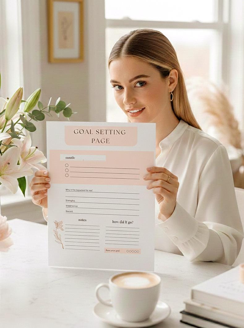 Goal Setting Page BLUSH | Monthly Goals Printable