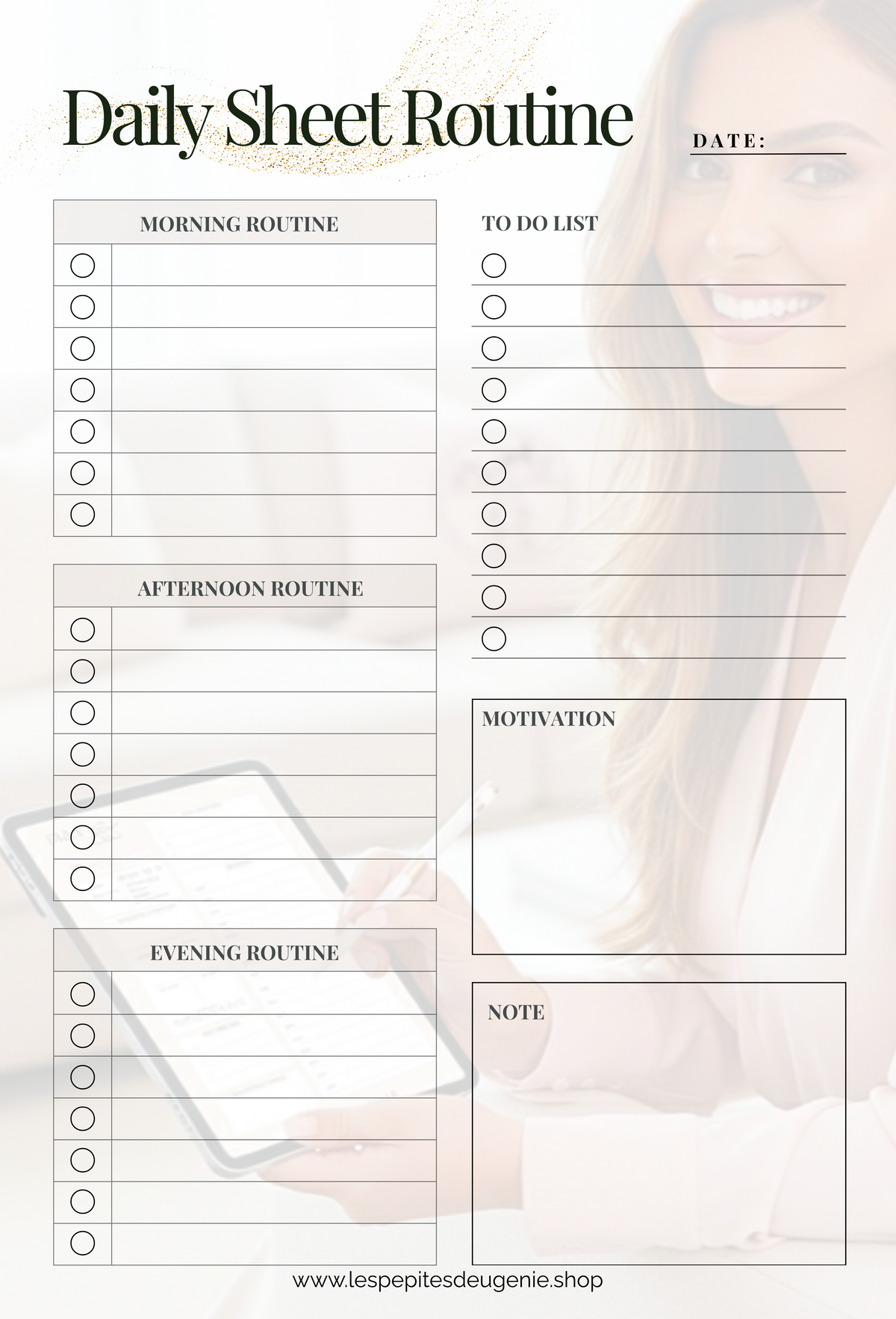 Free Daily Routine Sheet | Calm & Productive Day Planner ...